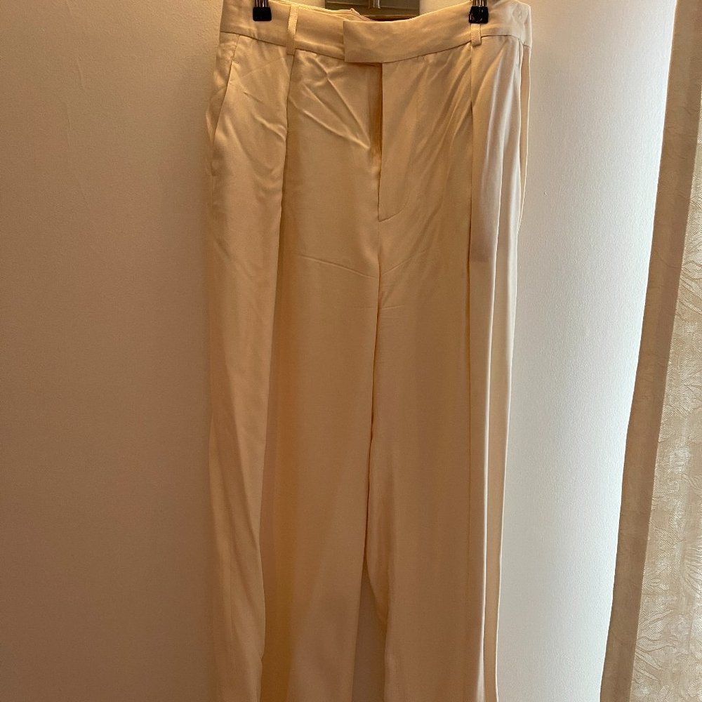 Zara white silk trousers